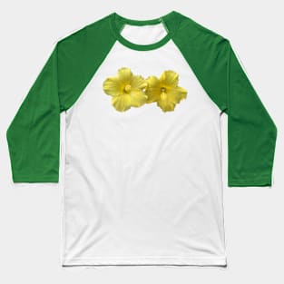 Twin Yellow Hibiscus Baseball T-Shirt